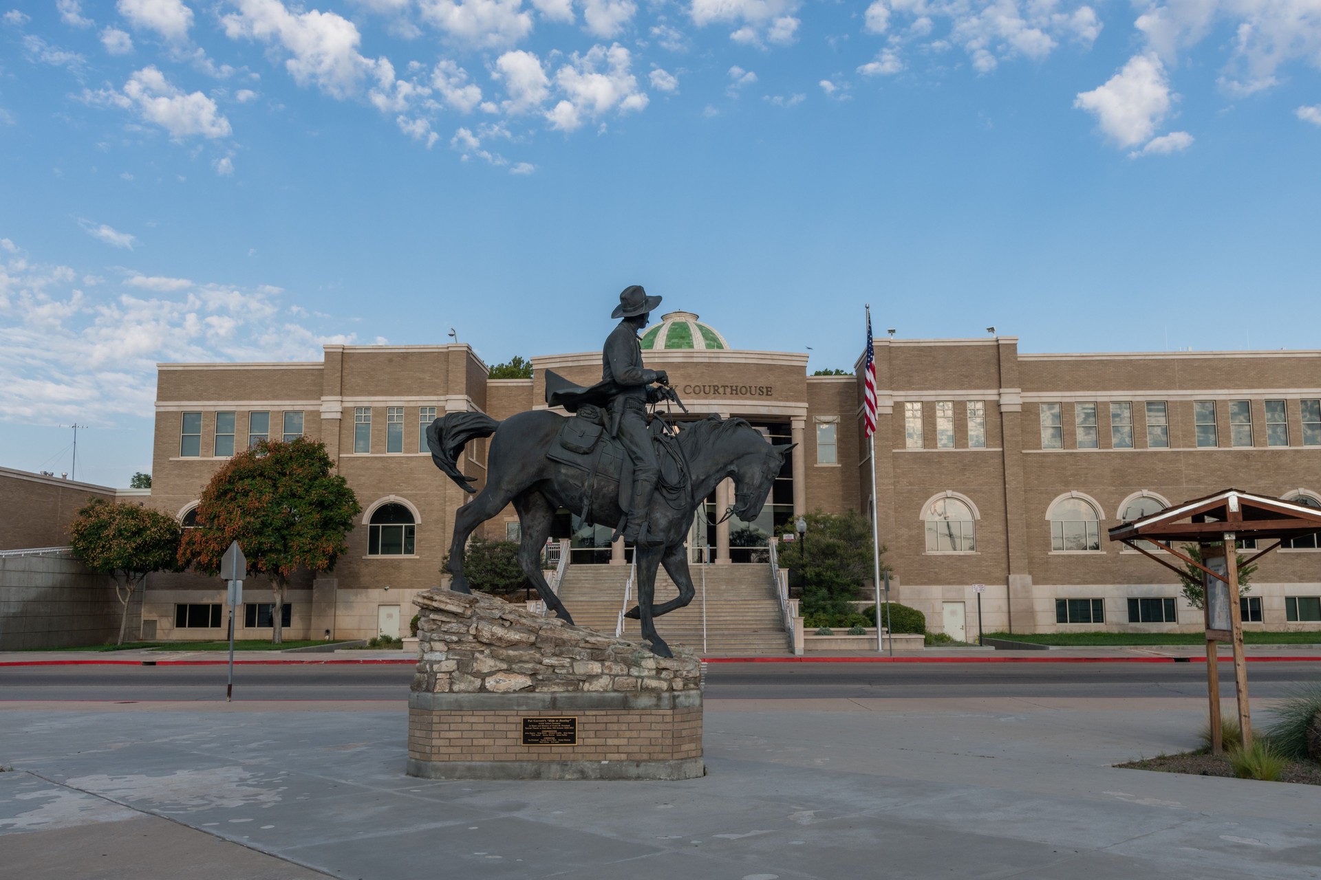 Chaves County Magistrate Court building in the summer in early morning, Roswell, New Mexico